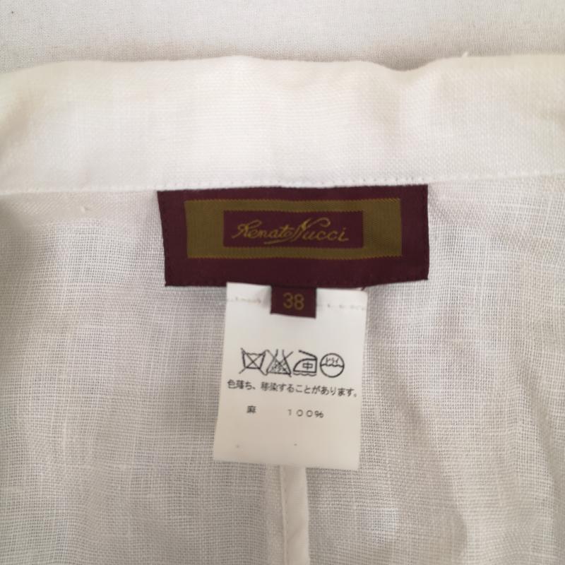 古着 USED ジャケット、上着 ジャケット、ブレザー Renato Nucci フランス製 麻 リネン ノッチドラペル パッチポケット テーラードジャケット 38 白 / ホワイト / white レディース USED 古着 中古 50165827