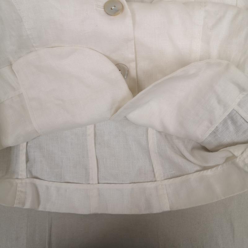 古着 USED ジャケット、上着 ジャケット、ブレザー Renato Nucci フランス製 麻 リネン ノッチドラペル パッチポケット テーラードジャケット 38 白 / ホワイト / white レディース USED 古着 中古 50165827