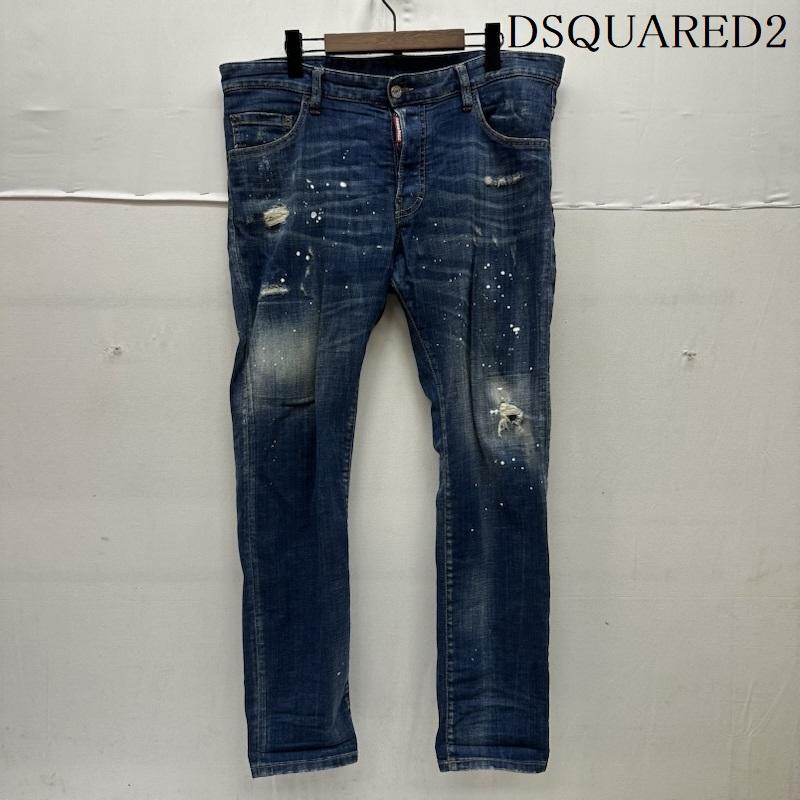 ディースクエアード DSQUARED2 パンツ デニム、ジーンズ Skater Jean ダメージ ペイント 加工 デニム パンツ S74LB0673 50 インディゴ / インディゴ / Indigo メンズ USED 古着 中古 50165828