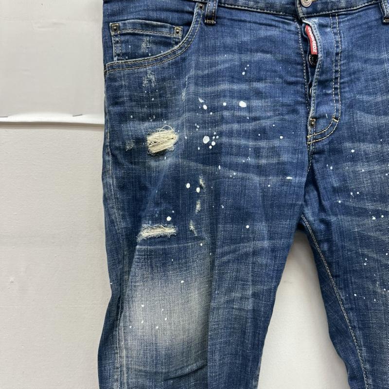ディースクエアード DSQUARED2 パンツ デニム、ジーンズ Skater Jean ダメージ ペイント 加工 デニム パンツ S74LB0673 50 インディゴ / インディゴ / Indigo メンズ USED 古着 中古 50165828