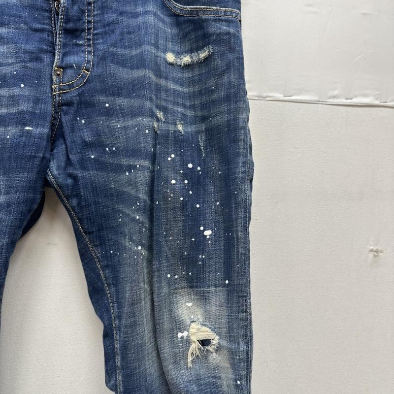 ディースクエアード DSQUARED2 パンツ デニム、ジーンズ Skater Jean ダメージ ペイント 加工 デニム パンツ S74LB0673 50 インディゴ / インディゴ / Indigo メンズ USED 古着 中古 50165828