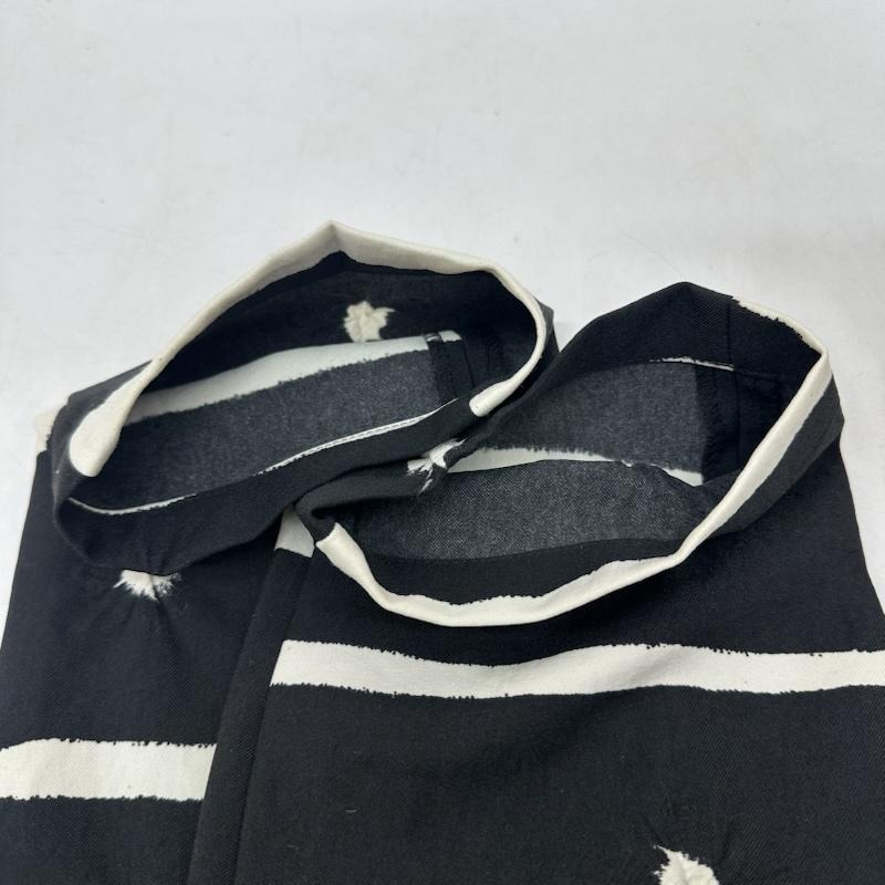 イッセイミヤケ ISSEY MIYAKE パンツ スラックス 絞り デザイン ボーダー パンツ IM71-FF128 S 黒 / ブラック / black X 白 / ホワイト / white レディース USED 古着 中古 50165831