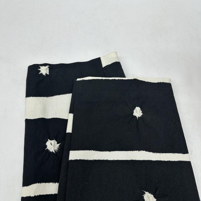 イッセイミヤケ ISSEY MIYAKE パンツ スラックス 絞り デザイン ボーダー パンツ IM71-FF128 S 黒 / ブラック / black X 白 / ホワイト / white レディース USED 古着 中古 50165831