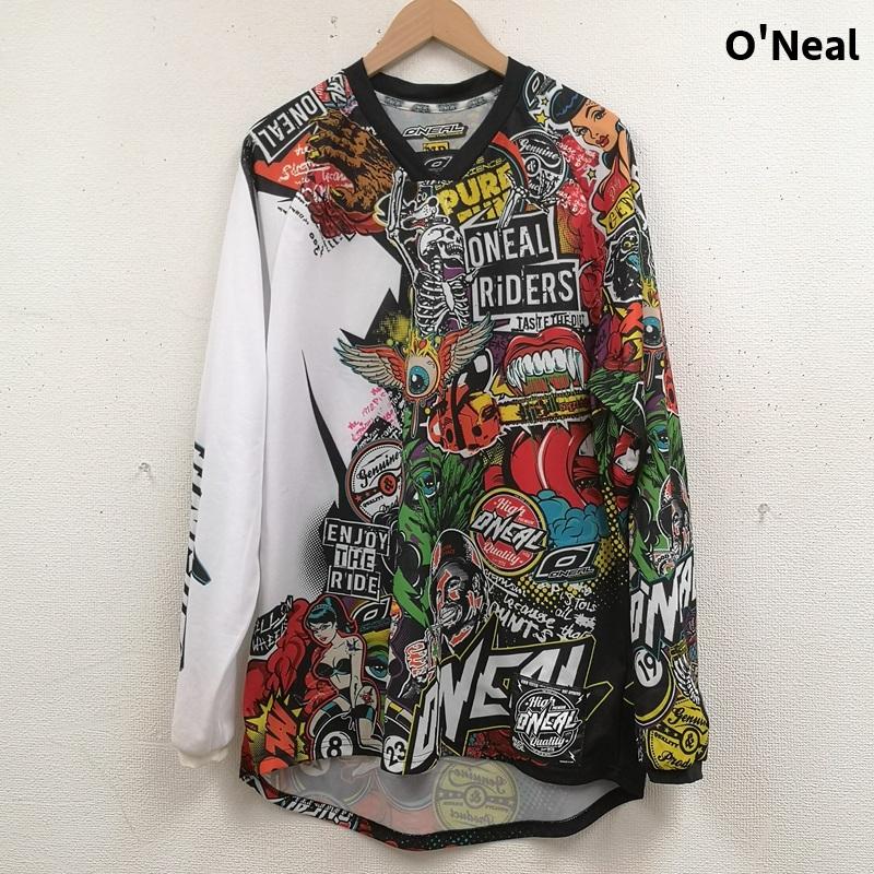 古着 USED Tシャツ 長袖 O Neal 総柄 グラフィック パンク アメコミ 昇華プリント メッシュ Vネック 長袖Tシャツ M マルチカラー / マルチカラー / multicolor メンズ USED 古着 中古 50165835
