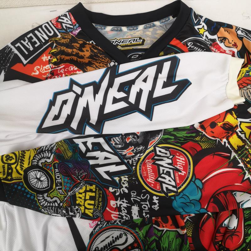 古着 USED Tシャツ 長袖 O Neal 総柄 グラフィック パンク アメコミ 昇華プリント メッシュ Vネック 長袖Tシャツ M マルチカラー / マルチカラー / multicolor メンズ USED 古着 中古 50165835