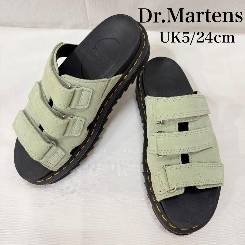 ドクターマーチン Dr.Martens サンダル サンダル RAINE スライドサンダル ライトグリーン UK5/24cm 厚底 シャークソール 24.0cm 無地 黒 / ブラック / black X 薄緑 / ライトグリーン / レディース USED 古着 中古 50165836