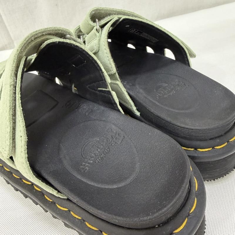 ドクターマーチン Dr.Martens サンダル サンダル RAINE スライドサンダル ライトグリーン UK5/24cm 厚底 シャークソール 24.0cm 無地 黒 / ブラック / black X 薄緑 / ライトグリーン / レディース USED 古着 中古 50165836