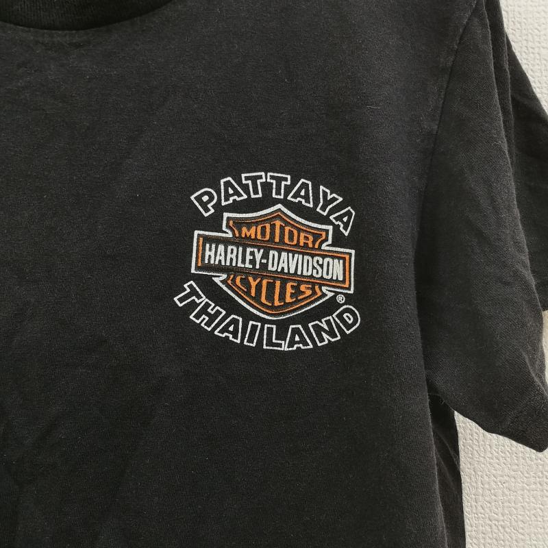 ハーレーダビッドソン Harley-Davidson Tシャツ 半袖 タイ パタヤ バー＆シールド ロゴ 限定モデル バイカー グラフィック 両面プリント Ｔシャツ M 黒 / ブラック / black メンズ USED 古着 中古 50165837