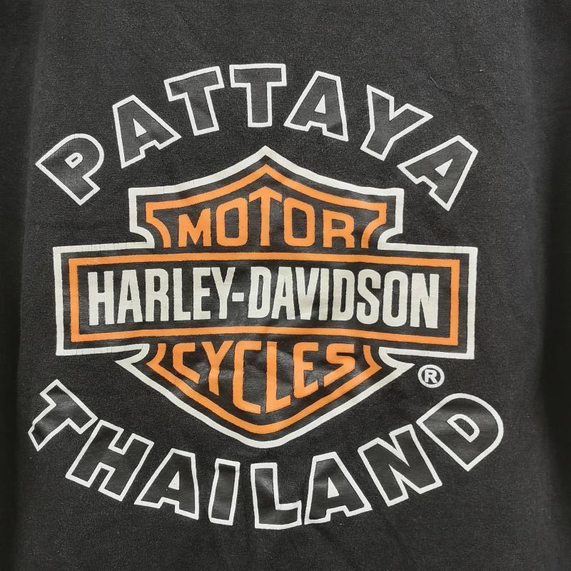 ハーレーダビッドソン Harley-Davidson Tシャツ 半袖 タイ パタヤ バー＆シールド ロゴ 限定モデル バイカー グラフィック 両面プリント Ｔシャツ M 黒 / ブラック / black メンズ USED 古着 中古 50165837