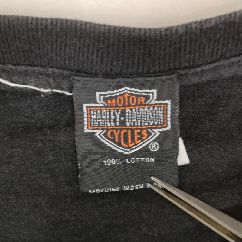 ハーレーダビッドソン Harley-Davidson Tシャツ 半袖 タイ パタヤ バー＆シールド ロゴ 限定モデル バイカー グラフィック 両面プリント Ｔシャツ M 黒 / ブラック / black メンズ USED 古着 中古 50165837