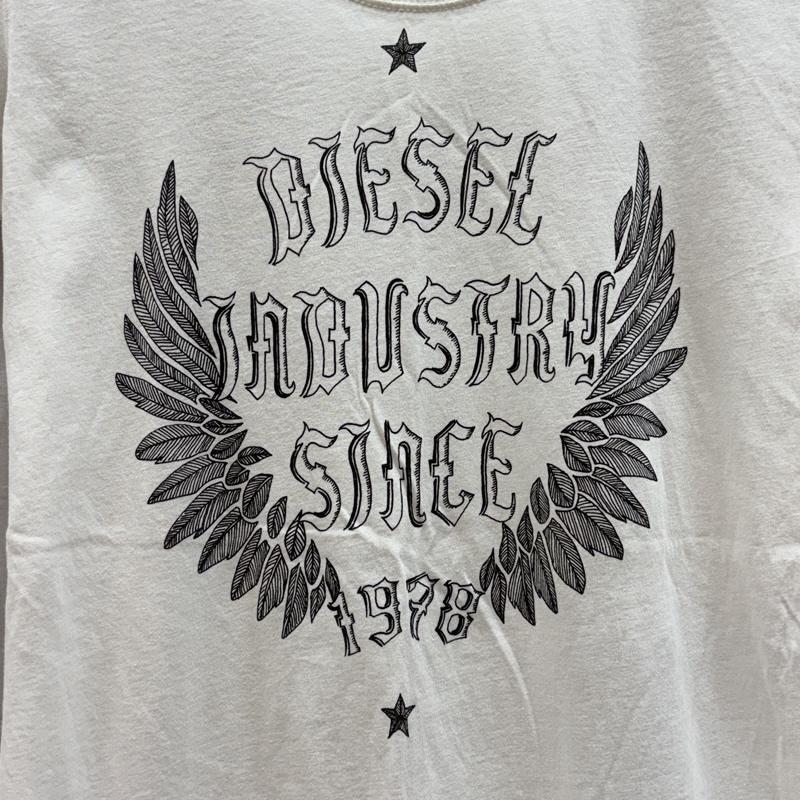 ディーゼル DIESEL Tシャツ 半袖 リーフ ウイング ロゴ クルーネック Tシャツ S 白 / ホワイト / white レディース USED 古着 中古 50165847