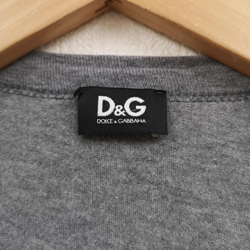 ドルチェアンドガッバーナ DOLCE&GABBANA Tシャツ 半袖 カレッジ エンブレム アーチ状 プリント 月桂樹 ローレル 半袖 Tシャツ 灰 / グレー / gray メンズ USED 古着 中古 50165848