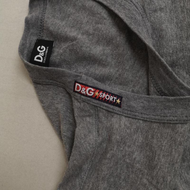 ドルチェアンドガッバーナ DOLCE&GABBANA Tシャツ 半袖 カレッジ エンブレム アーチ状 プリント 月桂樹 ローレル 半袖 Tシャツ 灰 / グレー / gray メンズ USED 古着 中古 50165848