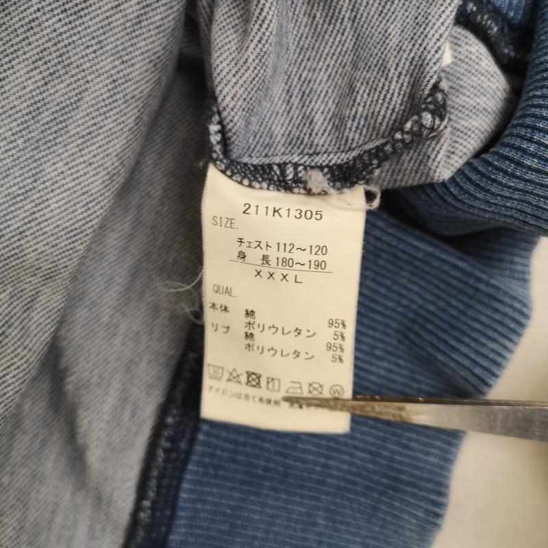 カールカナイ KARL KANI パーカー 長袖 フェード ブリーチ加工 フルジップ オーバーサイズ デニム スウェット パーカー 211K1305 4L インディゴ / インディゴ / Indigo メンズ USED 古着 中古 50165850