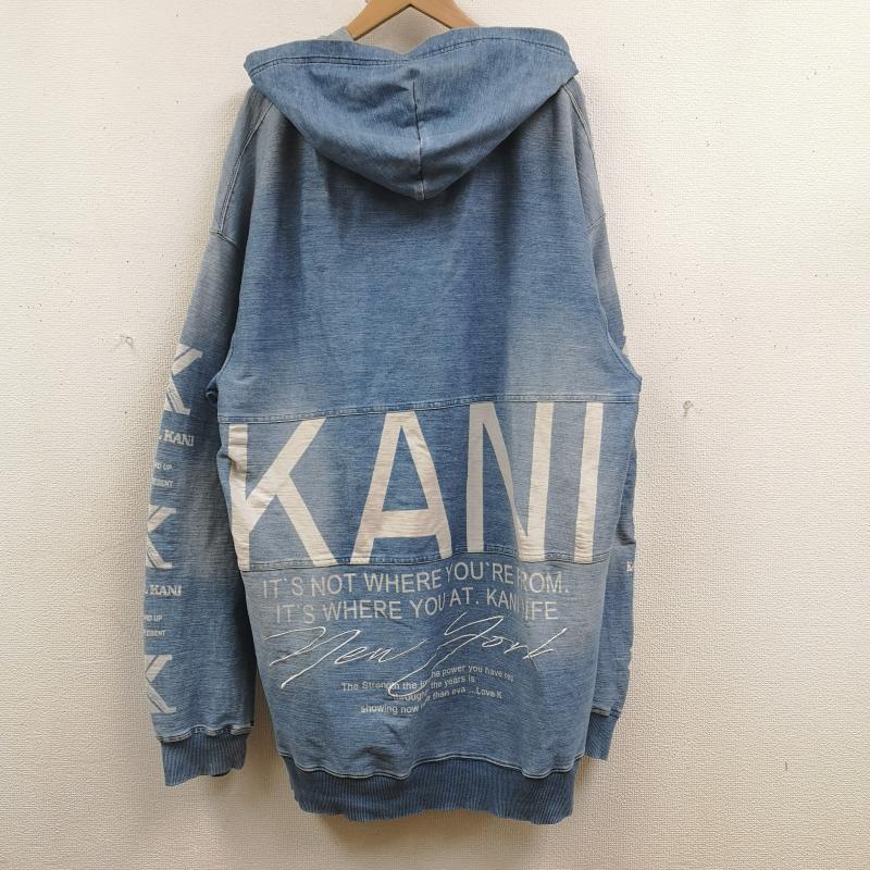 カールカナイ KARL KANI パーカー 長袖 フェード ブリーチ加工 フルジップ オーバーサイズ デニム スウェット パーカー 211K1305 4L インディゴ / インディゴ / Indigo メンズ USED 古着 中古 50165850