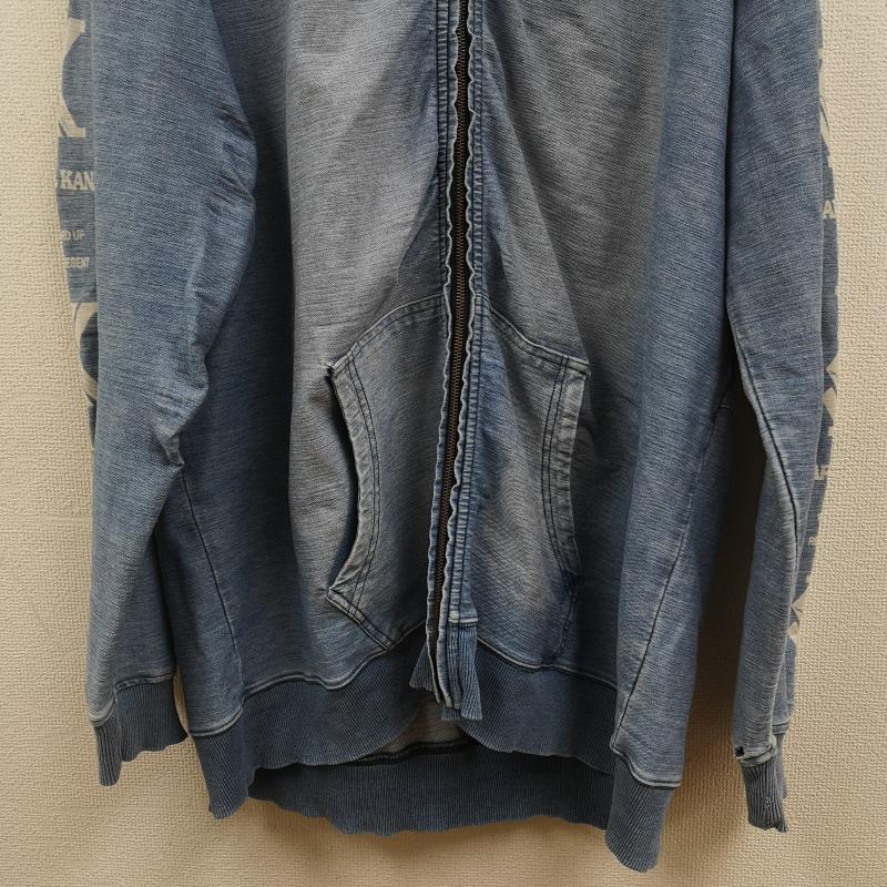 カールカナイ KARL KANI パーカー 長袖 フェード ブリーチ加工 フルジップ オーバーサイズ デニム スウェット パーカー 211K1305 4L インディゴ / インディゴ / Indigo メンズ USED 古着 中古 50165850