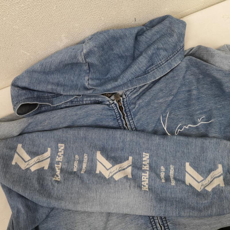 カールカナイ KARL KANI パーカー 長袖 フェード ブリーチ加工 フルジップ オーバーサイズ デニム スウェット パーカー 211K1305 4L インディゴ / インディゴ / Indigo メンズ USED 古着 中古 50165850
