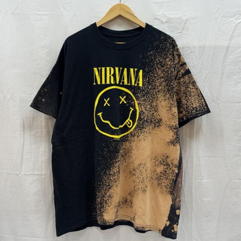 古着 USED Tシャツ 半袖 NIRVANA ニルヴァーナ スマイル ロゴ ブリーチ Tシャツ ビッグサイズ - メンズ USED 古着 中古 50165851