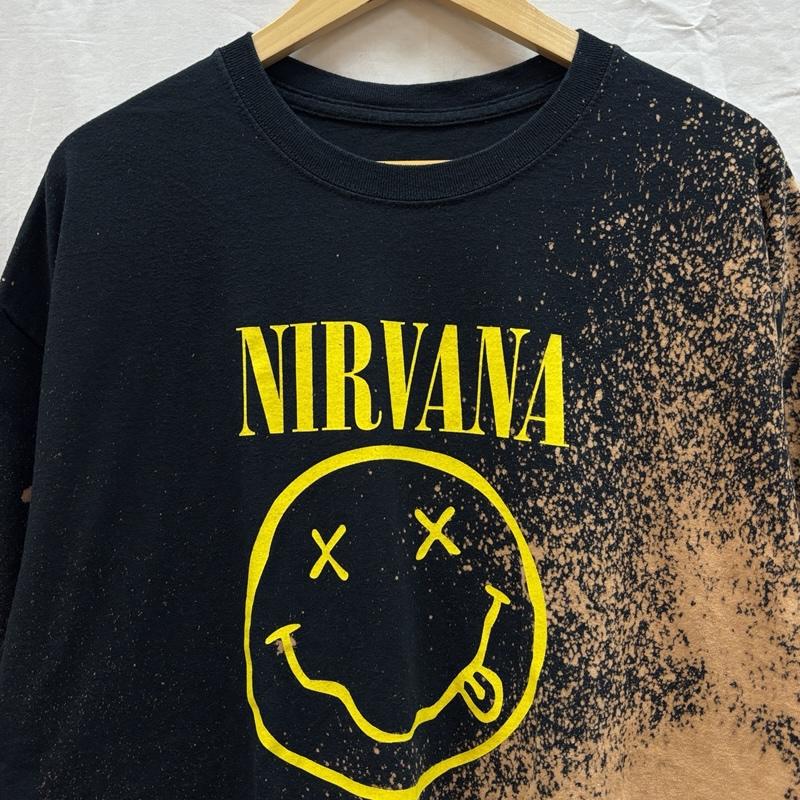 古着 USED Tシャツ 半袖 NIRVANA ニルヴァーナ スマイル ロゴ ブリーチ Tシャツ ビッグサイズ - メンズ USED 古着 中古 50165851