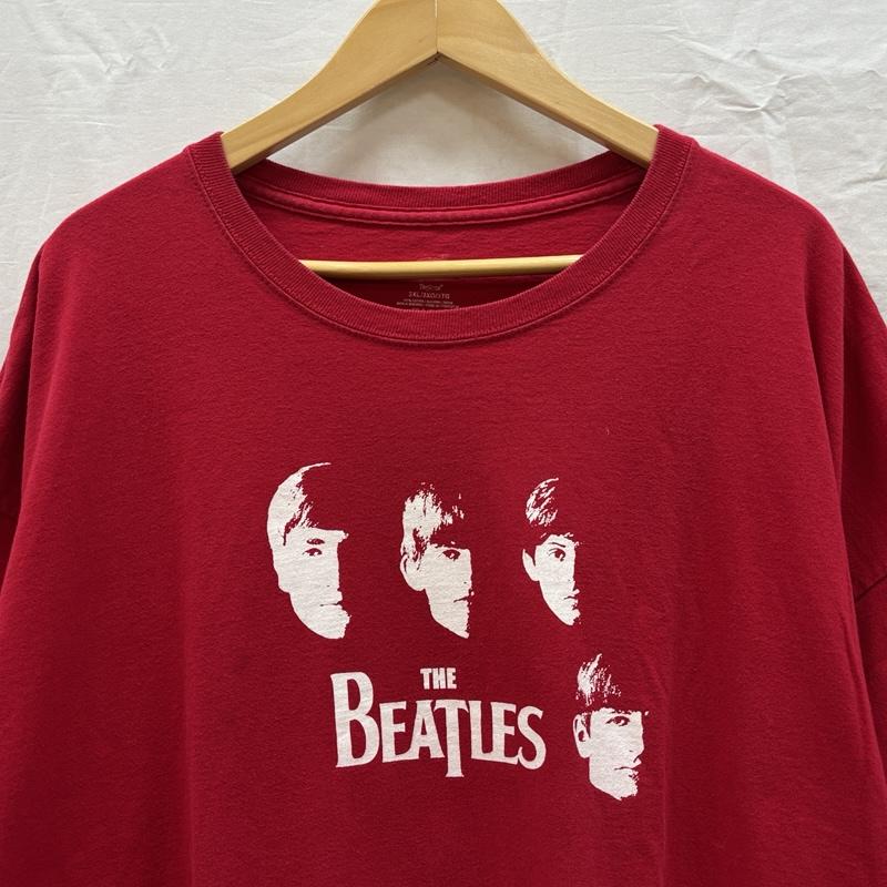 ヘインズ HANES Tシャツ 半袖 THE BEATLES ビートルズ ロゴ プリント クルーネック Tシャツ ビッグサイズ - 赤 / レッド / red メンズ USED 古着 中古 50165852