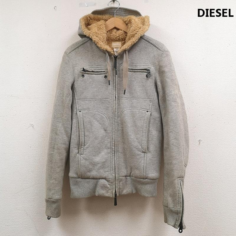 ディーゼル DIESEL ジャケット、上着 ジャケット、ブレザー ボア フェイクファー Y2K ヘビーウェイト ジップアップ スウェット パーカー S 灰 / グレー / gray メンズ USED 古着 中古 50165853