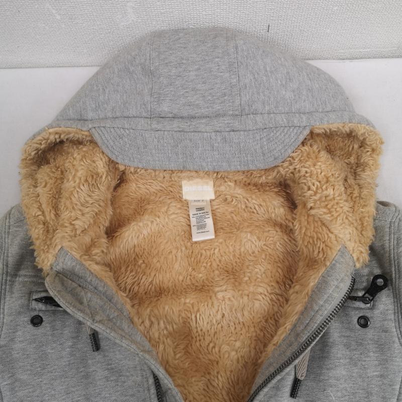 ディーゼル DIESEL ジャケット、上着 ジャケット、ブレザー ボア フェイクファー Y2K ヘビーウェイト ジップアップ スウェット パーカー S 灰 / グレー / gray メンズ USED 古着 中古 50165853