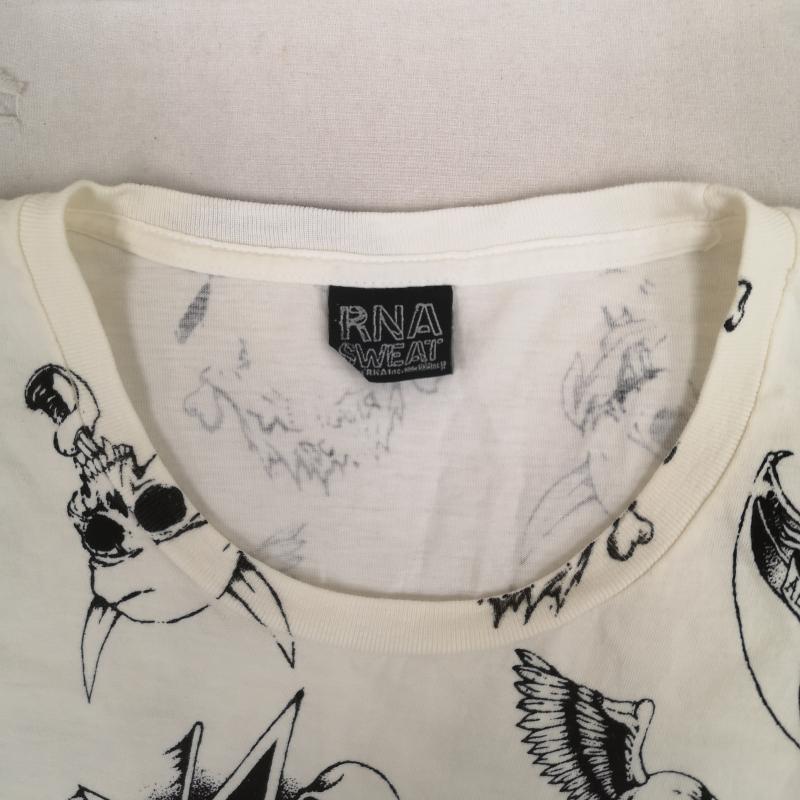 アールエヌエー RNA Tシャツ 半袖 総柄 ドクロ 骸骨 スカル 海賊 タトゥーフラッシュ Y2K グランジ パンク ロック 丸首半袖Tシャツ M 白 / ホワイト / white レディース USED 古着 中古 50165856