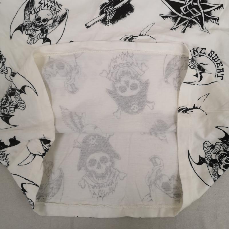 アールエヌエー RNA Tシャツ 半袖 総柄 ドクロ 骸骨 スカル 海賊 タトゥーフラッシュ Y2K グランジ パンク ロック 丸首半袖Tシャツ M 白 / ホワイト / white レディース USED 古着 中古 50165856