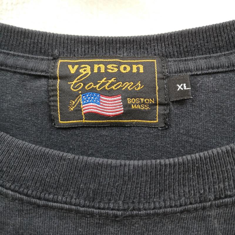 ヴァンソン VANSON Tシャツ 長袖 VANSON×FELIX THE CAT クロスボーン 骨 骸骨 ドクロ スカル 刺繍 バイカー 丸首ロングスリーブTシャツ XL 黒 / ブラック / black メンズ USED 古着 中古 50165857