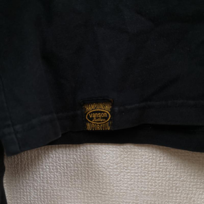 ヴァンソン VANSON Tシャツ 長袖 VANSON×FELIX THE CAT クロスボーン 骨 骸骨 ドクロ スカル 刺繍 バイカー 丸首ロングスリーブTシャツ XL 黒 / ブラック / black メンズ USED 古着 中古 50165857