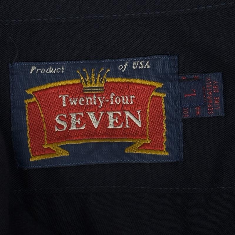 古着 USED シャツ、ブラウス 半袖 TWENTY-FOUR SEVEN コットン ボックス シャツ 半袖 裾アジャスターボタン L 紺 / ネイビー / navy メンズ USED 古着 中古 50165858