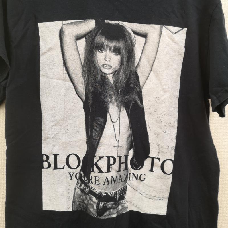 古着 USED Tシャツ 半袖 BLOCKPHOTO YOURE AMAZING モノクロ ガール レディー フォト プリント 丸首 半袖 Tシャツ M 黒 / ブラック / black メンズ USED 古着 中古 50165862