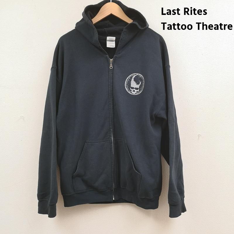 古着 USED パーカー 長袖 Last Rites Tattoo Theatre Paul Booth タトゥー スカル 骸骨 死神 オリジナルグラフィックパーカー L 紺 / ネイビー / navy メンズ USED 古着 中古 50165865