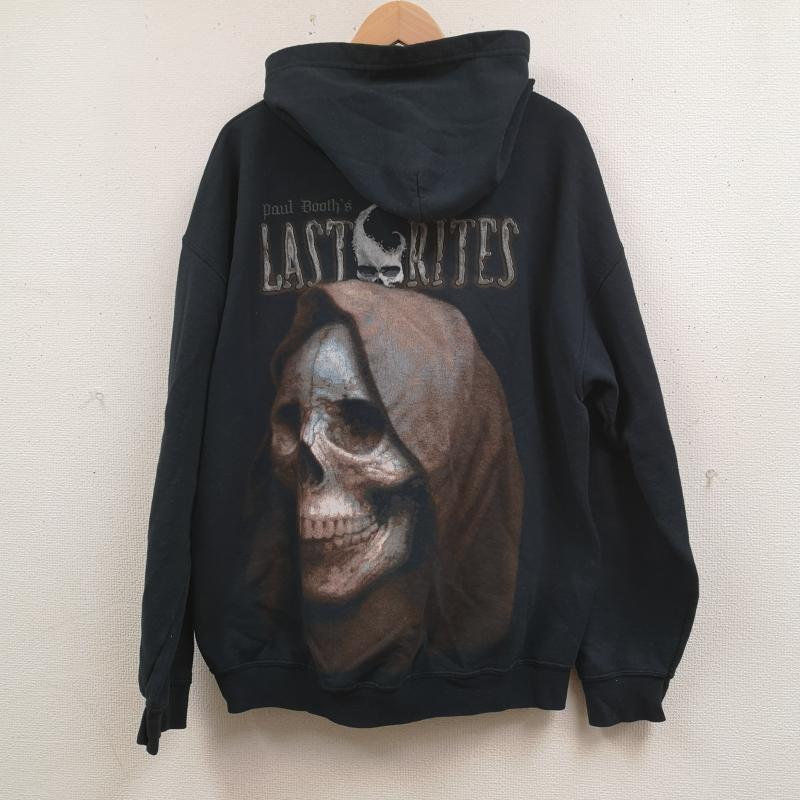 古着 USED パーカー 長袖 Last Rites Tattoo Theatre Paul Booth タトゥー スカル 骸骨 死神 オリジナルグラフィックパーカー L 紺 / ネイビー / navy メンズ USED 古着 中古 50165865