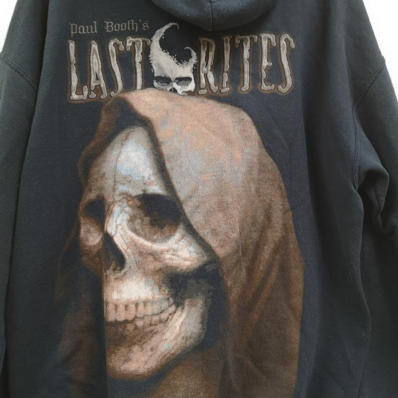古着 USED パーカー 長袖 Last Rites Tattoo Theatre Paul Booth タトゥー スカル 骸骨 死神 オリジナルグラフィックパーカー L 紺 / ネイビー / navy メンズ USED 古着 中古 50165865