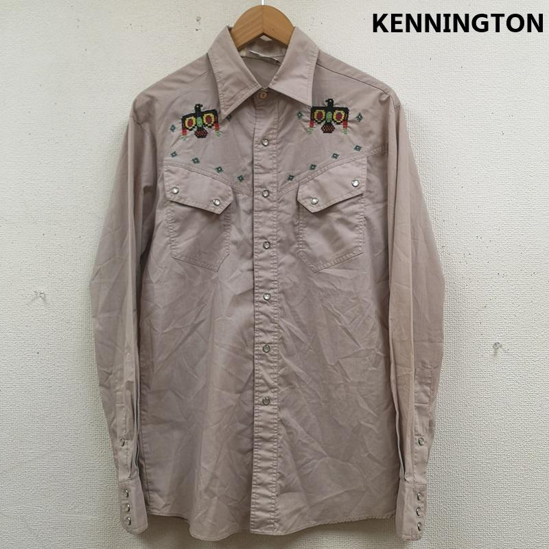 ケニントン KENNINGTON シャツ、ブラウス 長袖 デカ襟 レトロ 立体的 鳥 サンダーバード 3連カフスボタン クラフト ウエスタンシャツ M ベージュ / ベージュ / beige メンズ USED 古着 中古 50165867