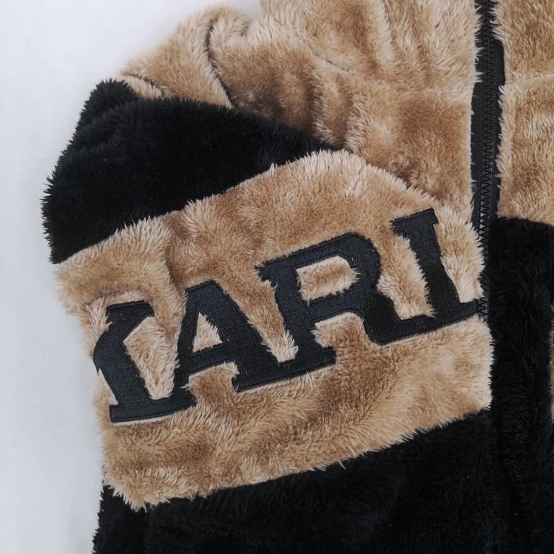 カールカナイ KARL KANI パーカー 長袖 リバーシブル 2WAY 総柄 フェイクファー ボア チェーン 鎖 フルジップパーカー 213K1603 4L 黒 / ブラック / black メンズ USED 古着 中古 50165869