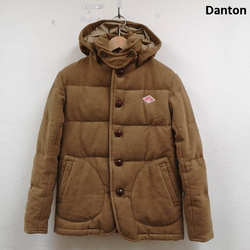 ダントン Danton ジャケット、上着 ダウンジャケット ウール モッサ くるみボタン 胡桃ボタン ラウンドカラー ダウンジャケット 14A-FA-001 36 茶 / ブラウン / brown メンズ USED 古着 中古 50165870