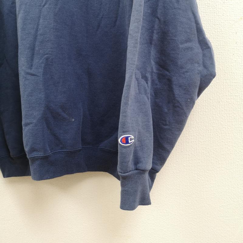 チャンピオン Champion トレーナー 長袖 90s メキシコ製 リバースウィーブ カレッジ 刺繍 裏起毛 クルーネック スウェット トレーナー L 紺 / ネイビー / navy メンズ USED 古着 中古 50165879