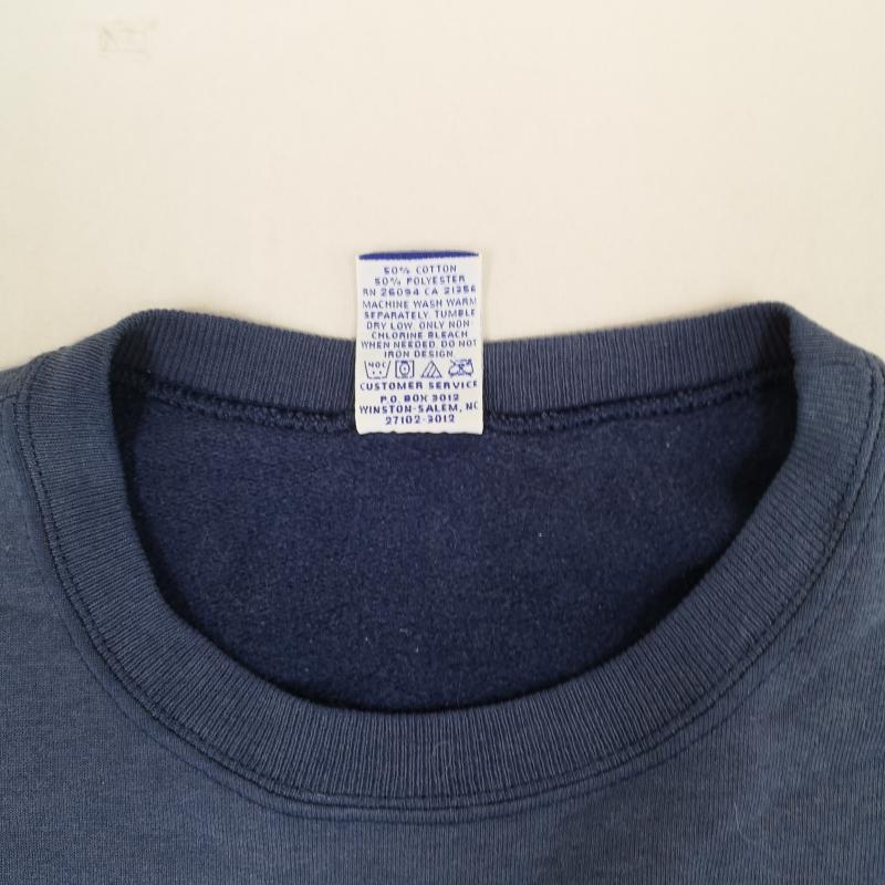 チャンピオン Champion トレーナー 長袖 90s メキシコ製 リバースウィーブ カレッジ 刺繍 裏起毛 クルーネック スウェット トレーナー L 紺 / ネイビー / navy メンズ USED 古着 中古 50165879
