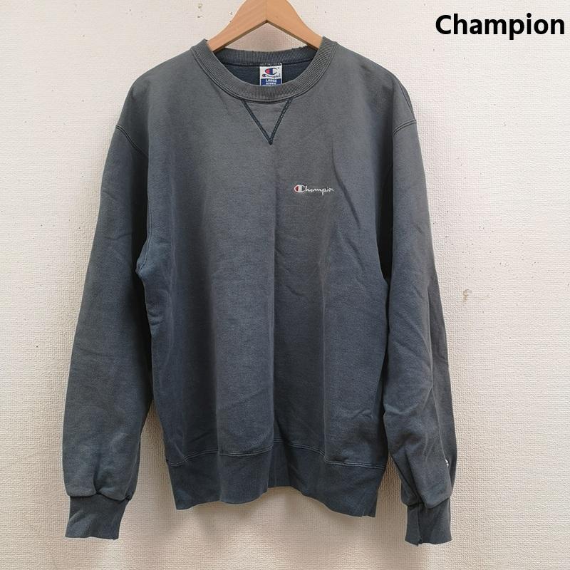 チャンピオン Champion トレーナー 長袖 90s メキシコ製 青刺繍タグ Vガゼット V字ステッチ 裏起毛 クルーネック スウェット トレーナー L 紺 / ネイビー / navy メンズ USED 古着 中古 50165881