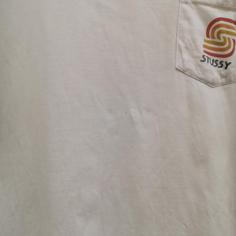 ステューシー STUSSY Tシャツ 半袖 00s メキシコ製 黒タグ 胸ポケット ワンポイント グラフィック 半袖 Tシャツ M 白 / ホワイト / white メンズ USED 古着 中古 50165883