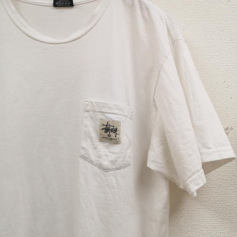 ステューシー STUSSY Tシャツ 半袖 00s メキシコ製 黒タグ ショーンフォント ロゴパッチ 胸ポケット 半袖 Tシャツ M 白 / ホワイト / white メンズ USED 古着 中古 50165884