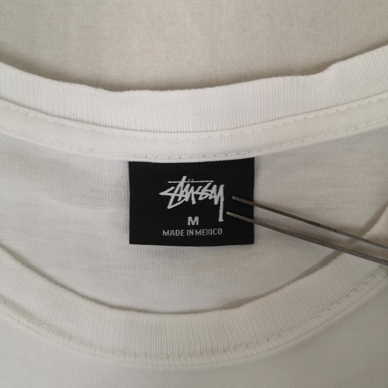 ステューシー STUSSY Tシャツ 半袖 00s メキシコ製 黒タグ ショーンフォント ロゴパッチ 胸ポケット 半袖 Tシャツ M 白 / ホワイト / white メンズ USED 古着 中古 50165884