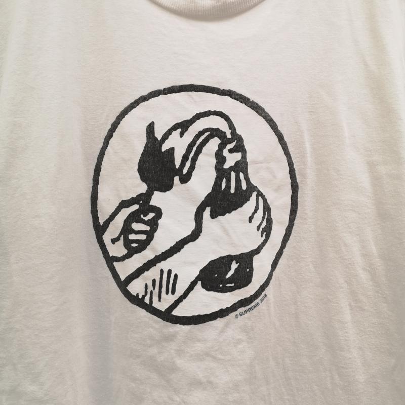 シュプリーム Supreme Tシャツ 半袖 18SS molotov tee 火炎瓶 モロトフ カクテル グラフィック 半袖 Tシャツ M 白 / ホワイト / white メンズ USED 古着 中古 50165885