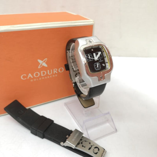 古着 USED 腕時計 アナログ（クォーツ式） CAODURO クロノグラフ アナログ 時計 8489 - 黒 / ブラック / black X 銀 / シルバー / silver color メンズ USED 古着 中古 50165888
