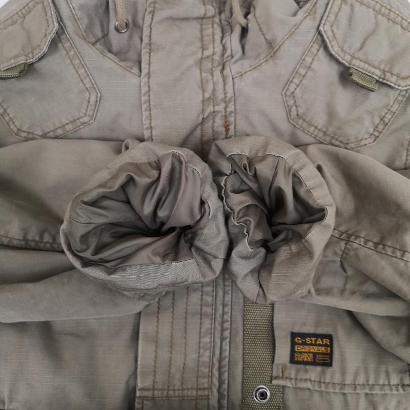 ジースターロゥ G-STAR RAW ジャケット、上着 フライトジャケット ミリタリー ギミック ウォッシュ ニットリブ フライトジャケット GS3301 M カーキ / カーキ / khaki メンズ USED 古着 中古 50165895