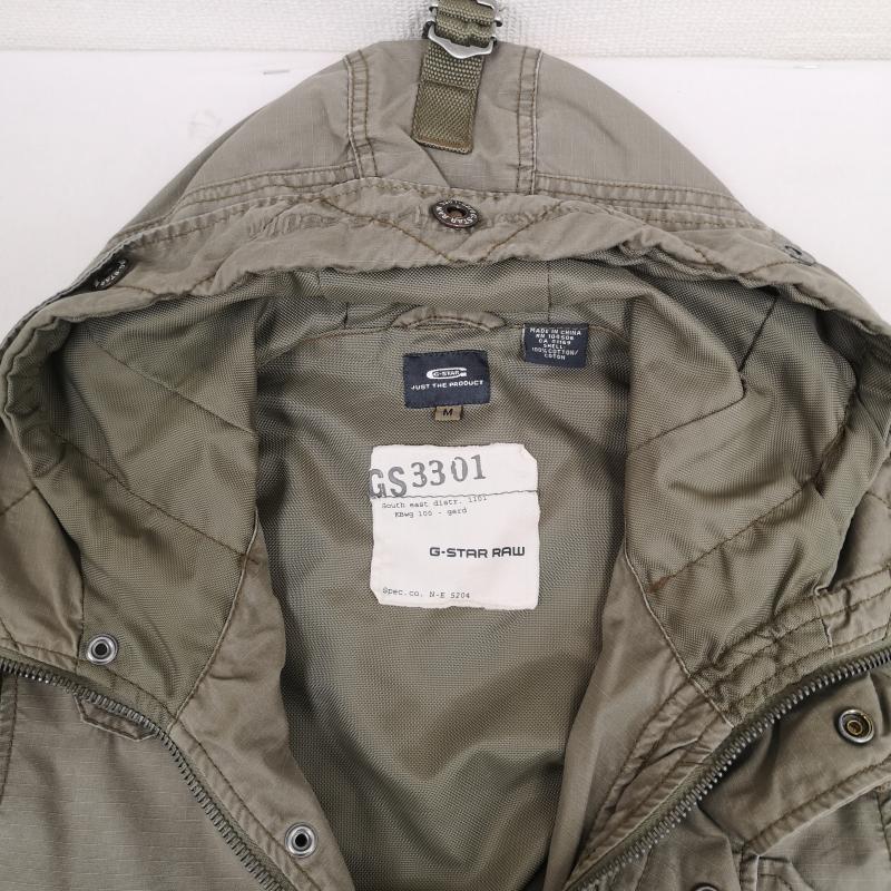 ジースターロゥ G-STAR RAW ジャケット、上着 フライトジャケット ミリタリー ギミック ウォッシュ ニットリブ フライトジャケット GS3301 M カーキ / カーキ / khaki メンズ USED 古着 中古 50165895
