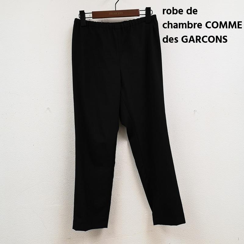 ローブドシャンブル コムデギャルソン robe de chambre COMME des GARCONS パンツ スラックス 日本製 ウール100% ウエストゴム テーパード イージーパンツ RZ-P003 M 黒 / ブラック / black レディース USED 古着 中古 50165899