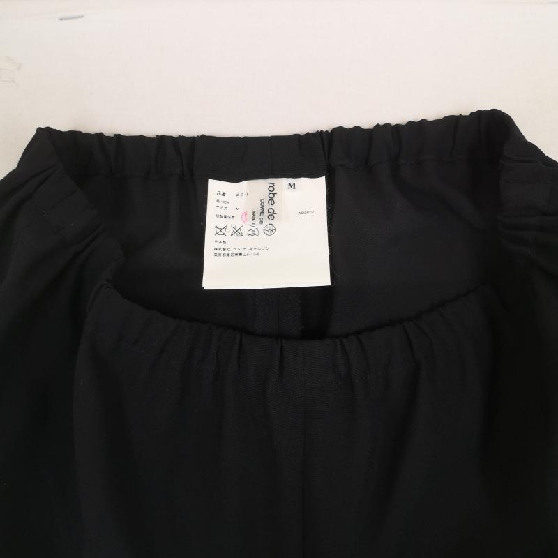 ローブドシャンブル コムデギャルソン robe de chambre COMME des GARCONS パンツ スラックス 日本製 ウール100% ウエストゴム テーパード イージーパンツ RZ-P003 M 黒 / ブラック / black レディース USED 古着 中古 50165899